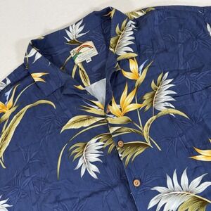 Paradise Found Hawaiian Mens 4XL Blue Bird of Paradise Rayon Made In Hawaii